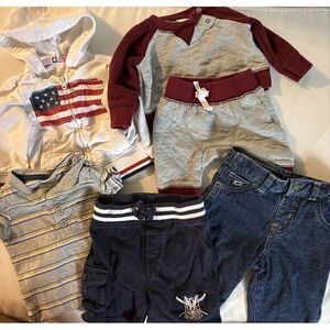 Baby Boy Clothes Lot 0-3 Months pants and shirts , Oshkosh, Ralph Lauren, Cat&ja